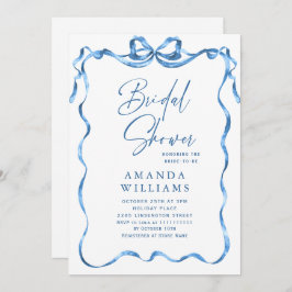 Einfaches Brautparty mit blauer Handzeichnung Einladung