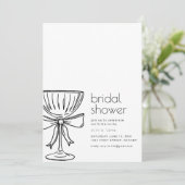 Einfaches Brautparty mit Champagnerbrille einladen Einladung (Stehend Vorderseite)