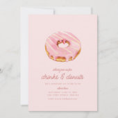 Einfaches Brautparty mit Drinks und Donuts Einladung (Vorderseite)