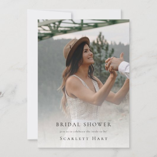 Einfaches Brautparty mit minimalem Foto Einladung (Vorderseite)