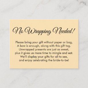 Einfaches Brautparty ohne Wrapping Begleitkarte