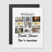 Einfaches Brautparty personalisiert 9 FotoCollage Magneteinladung (Vorne/Hinten)