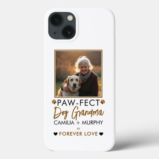 Einfaches Brown & Black Text Dog Oma Foto Case-Mate iPhone Hülle (Rückseite)