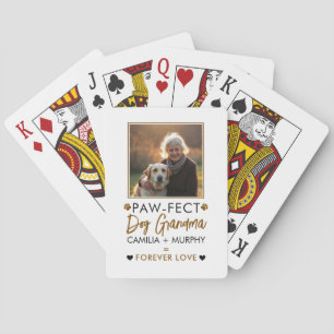 Einfaches Brown & Black Text Dog Oma Foto Spielkarten