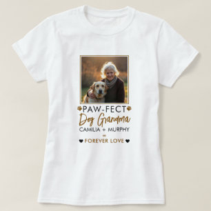 Einfaches Brown & Black Text Dog Oma Foto T-Shirt