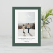Einfaches Brunswick Green Frame-Foto Feiertagskarte (Stehend Vorderseite)