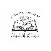 einfaches Buch mit Lotus, aus der Bibliothek von Gummistempel (Prägung)