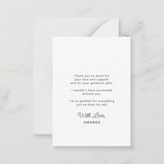 Einfaches Budget Abschluss personalisiert vielen D Mitteilungskarte (Rückseite)