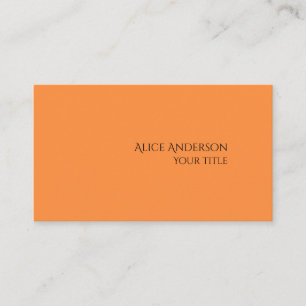 Einfaches Budget Einfarbige moderne Orange Visitenkarte