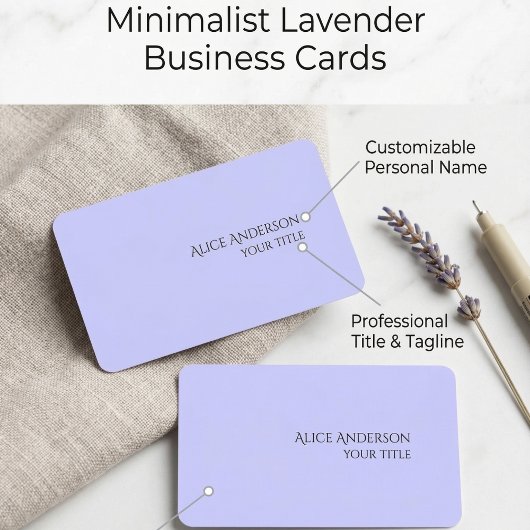 Einfaches Budget Einfarbiges modernes Periwinkle Visitenkarte