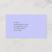 Einfaches Budget Einfarbiges modernes Periwinkle Visitenkarte (Rückseite)