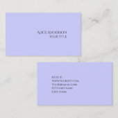 Einfaches Budget Einfarbiges modernes Periwinkle Visitenkarte (Vorne/Hinten)