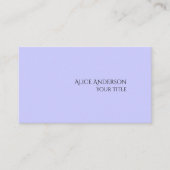 Einfaches Budget Einfarbiges modernes Periwinkle Visitenkarte (Vorderseite)