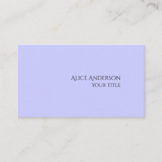 Einfaches Budget Einfarbiges modernes Periwinkle Visitenkarte
