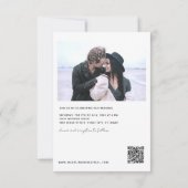 Einfaches Budget Foto Hochzeit Moderner Minimaler  Einladung (Rückseite)