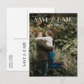 Einfaches Budget Foto Hochzeit speichern Sie das D Ankündigungspostkarte (Vorne/Hinten)