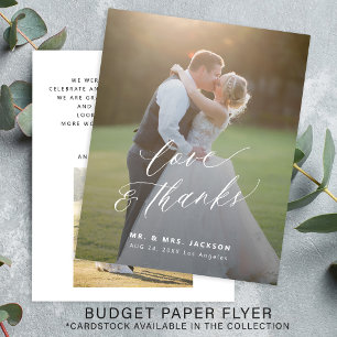 Einfaches Budget-Foto-Liebe- und Dank-Skript Hochz Flyer