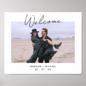 Einfaches Budget Hochzeitsempfang Foto Begrüßungsz Poster (Vorne)