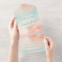 Einfaches Budget Pastel Peach & Türkis Wedding