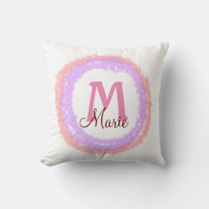 Einfaches buntes Glitter-Funkeln-Add-Name-Monogram Kissen