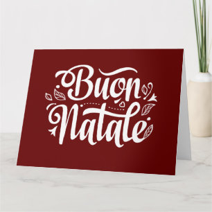 Einfaches Buon Natale Simple Red Italienisches Wei Karte