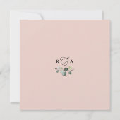 Einfaches Burgund Blush Fall Blumenzelt Einladung (Rückseite)