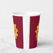 Einfaches Burgunder Gold Herbstfest Drink Pappbecher (Links)