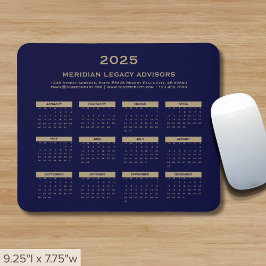 Einfaches Business-2025-Kalender Mousepad