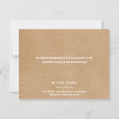 Einfaches Business dank rustikaler Script Card Dankeskarte (Rückseite)