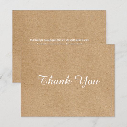 Einfaches Business dank rustikaler Script Card Dankeskarte (Vorne/Hinten)