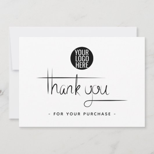 Einfaches Business-Dankeschön-Karte - Logo hinzufü Dankeskarte (Vorderseite)