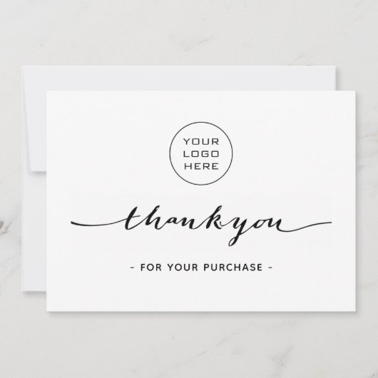 Einfaches Business-Dankeschön-Karte - Logo hinzufü Dankeskarte (Vorderseite)