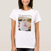 Einfaches Business-Foto und QR-Code-Werbung T-Shirt (Vorderseite)