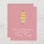 Einfaches Business Frohe Weihnachten Rosa Gold (Vorne/Hinten)