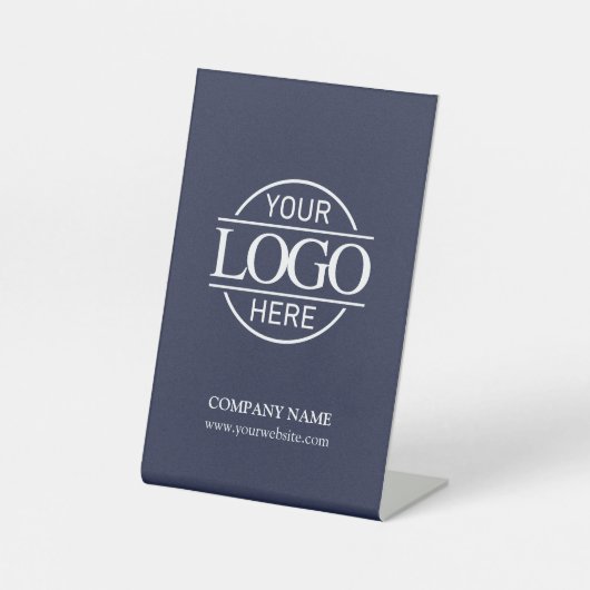 Einfaches Business-Logo für Navy-Unternehmen Sockelschild (Vorderseite)