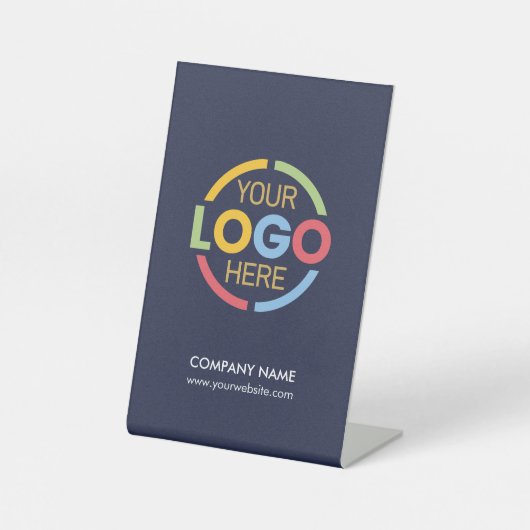 Einfaches Business-Logo für Navy-Unternehmen Sockelschild (Vorderseite)