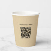 Einfaches Business Logo Kraft Paper Beruflich QR Pappbecher (Rückseite)