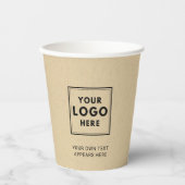Einfaches Business Logo Kraft Paper Beruflich QR Pappbecher (Vorderseite)