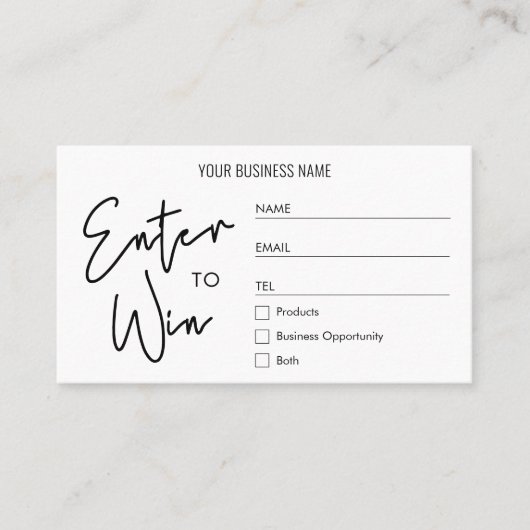 Einfaches Business-Logo-Raffel Ticket gewinnen (Vorderseite)