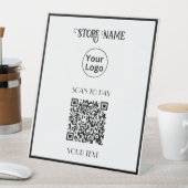Einfaches Business-Logo und QR-Code Sockelschild (In Situ)