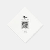Einfaches Business-Logo und QR-Code Werbung Napkin Serviette (Ecke)