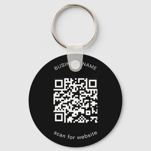 Einfaches Business Promotional Black QR Code Schlüsselanhänger (Vorderseite)