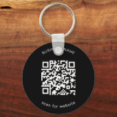 Einfaches Business Promotional Black QR Code Schlüsselanhänger (Vorderseite)