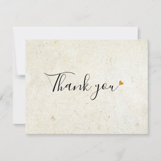Einfaches Business Rustic Boho Gold Herzbuch Dankeskarte (Vorderseite)