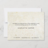 Einfaches Business Rustic Boho Gold Herzbuch Dankeskarte (Rückseite)