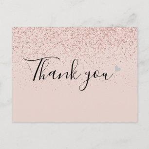 Einfaches Business Script Vielen Dank Rose Gold Postkarte