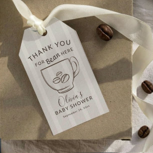 Einfaches Café Baby Danke für Bohne Hier Geschenkanhänger