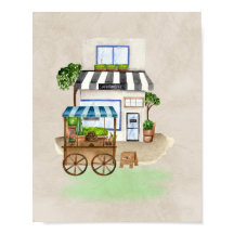 Einfaches Café mit Cake Cart - Warm und elegant