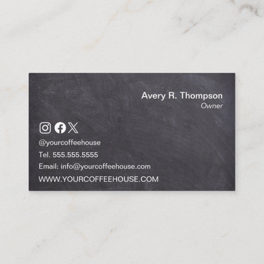 Einfaches Café mit individuellem Chalkboard Coffee Treuekarte (Rückseite)