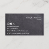 Einfaches Café mit individuellem Chalkboard Coffee Visitenkarte (Rückseite)